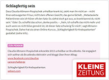 selpers in Kleine Zeitung Schlagfertig sein Februar 2019