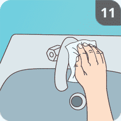 Hände mit Seife waschen Schritt 11
