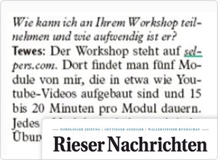 selpers in Rieser Nachrichten